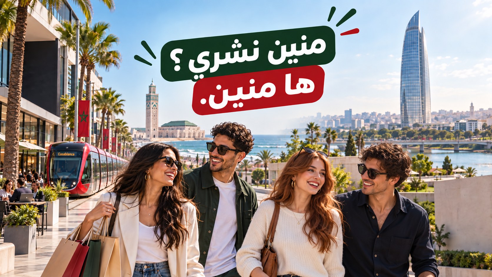 Des amis font du shopping à Casablanca